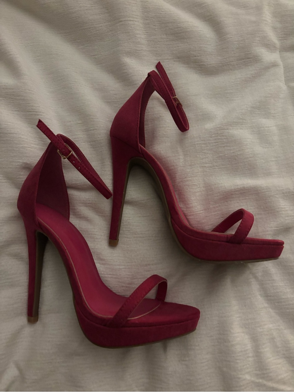 Fuchsia Ankle-Strap Platform High Heels
